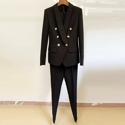 Black Suit Gold Buttons