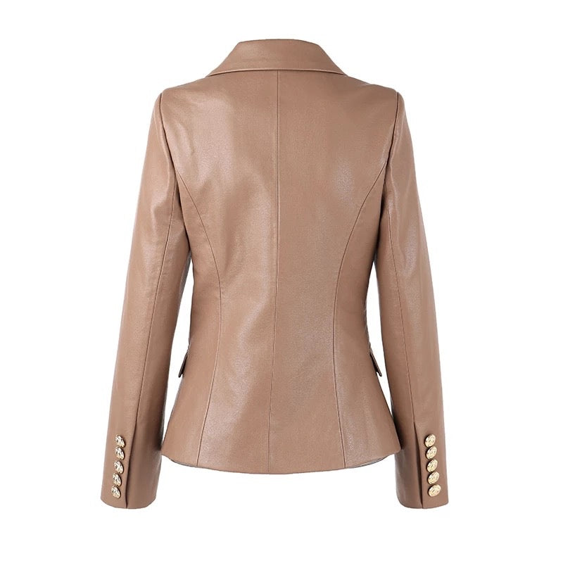 Brown Leather Blazer