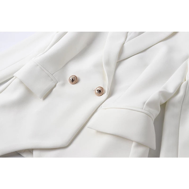 White Suit Gold Buttons